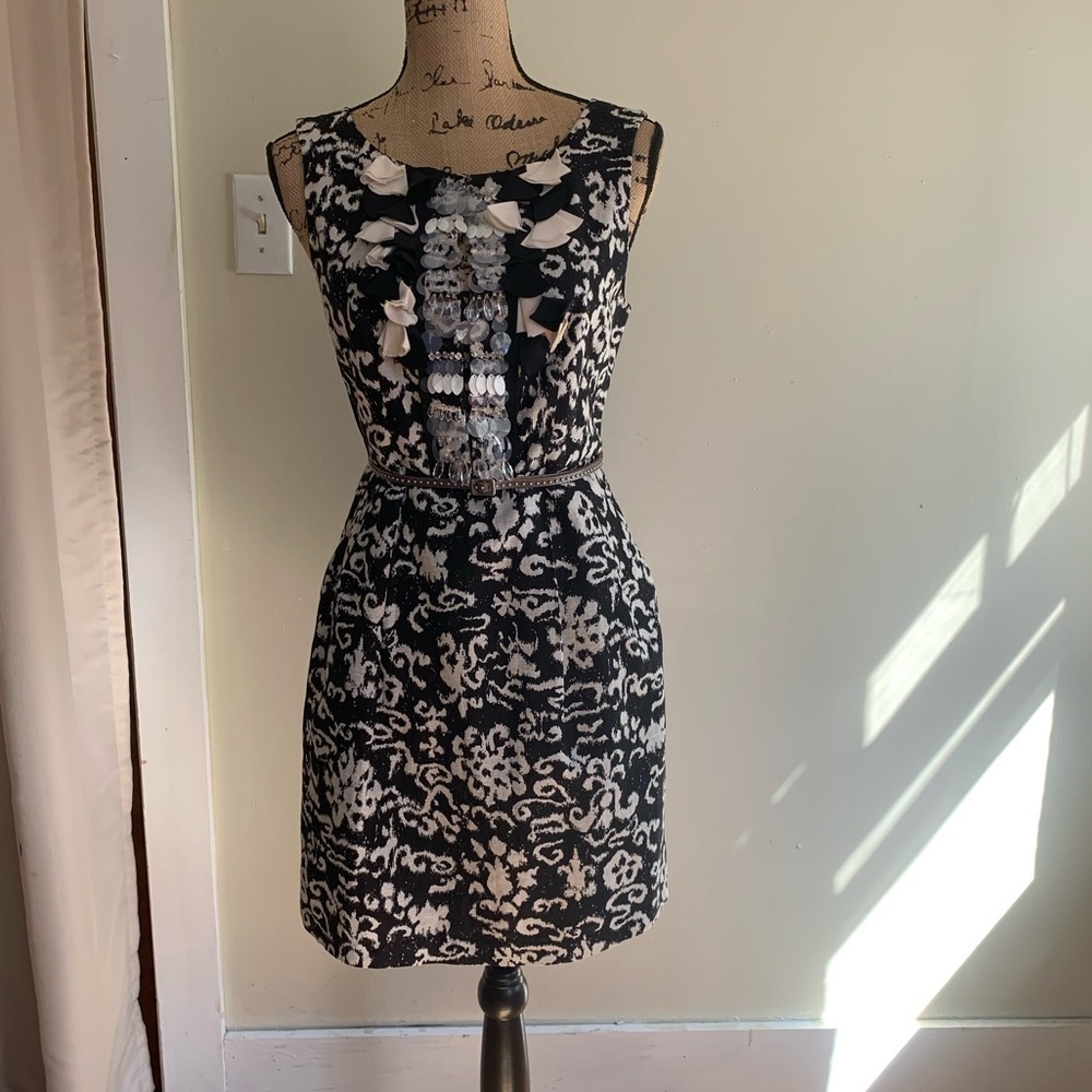 Nanette Lepore silk and linen print dress A-line